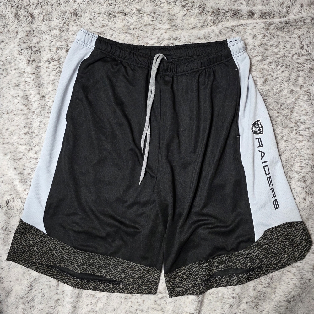 Raiders Shorts - Majestic Cool Base - Black - XL - Gym Athletic Workout Lounge